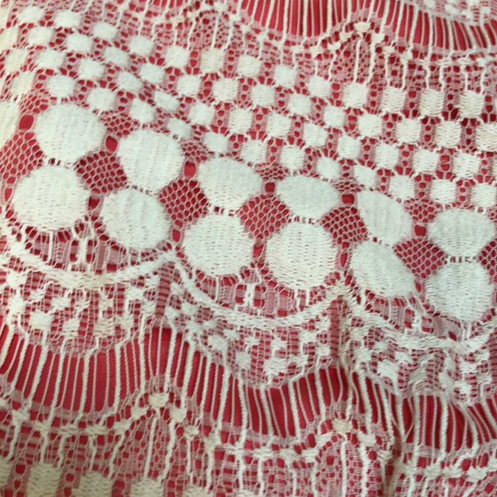 NWT Eliza J Knee Length coral/cream dress - size 6 - Picture 2 of 5